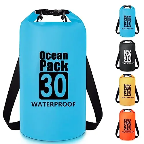 Invool Dry Bag wasserdichte Tasche, 5L/10L/20L/30L Wasserdichter Rucksack Verstellbarer Schultergurt, Wasserdichter Beutel für Kajakfahren, Angeln, Wandern Reisen, Camping