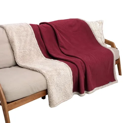 Pawsee Wasserdicht Hundedecke Katzendecken Waschbar, wasserdichte Decke für Große Hunde Sofaschutz Couch Überwurf, Flauschig Wasserdicht Liebesdecke für Schutzdecke Tagesdecke, L 203 x 152cm Wein