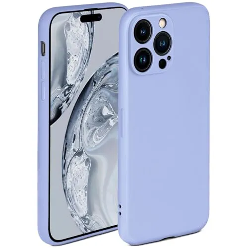 ONEFLOW Soft Case für iPhone 15 Pro Max Hülle aus Silikon mit Kameraschutz, Silikonhülle mit erhöhtem Schutz fürs Display, Backcover Schutzhülle, weiche Handyhülle, Hellblau
