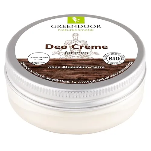 GREENDOOR Kraftvolle Männer Deo Creme 50ml - Naturkosmetik Deodorant für Männer, 6 Monate wirksam gegen Körpergeruch, ohne Aluminium und Tierversuche, mit antibakteriellem Bio Babassu und Aloe Vera.