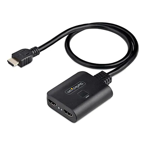 StarTech.com 2-Port HDMI Splitter 4K 60Hz - Satelliten-Verteiler für 2 HDMI Displays, unterstützt 4K 60Hz und HDR; ideal für das Klonen von Bildschirmen ohne Qualitätseinbußen.