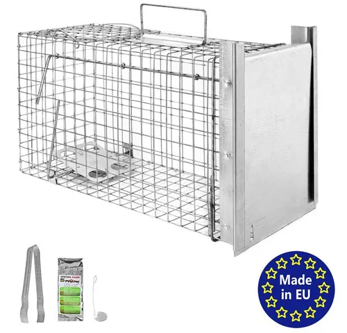 Petigi Lebendfalle Marderfalle 50 x 20 x 27 cm - Lebendfalle für Marder, Frettchen und Ratten, sicher und giftfrei, wetterfest und einfach zu reinigen, ideal für die unauffällige Platzierung im Garten oder Haus.