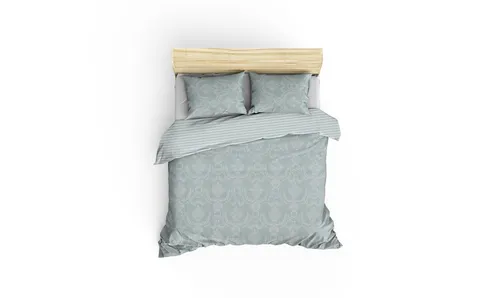 Doppelbettbezug Set in Meeresgrün - Hochwertiges Bettwäsche-Set (200 x 220 cm) aus 65 % Baumwolle und 35 % Polyester, maschinenwaschbar bei 30 °C, ideal für gemütlichen Schlafkomfort.