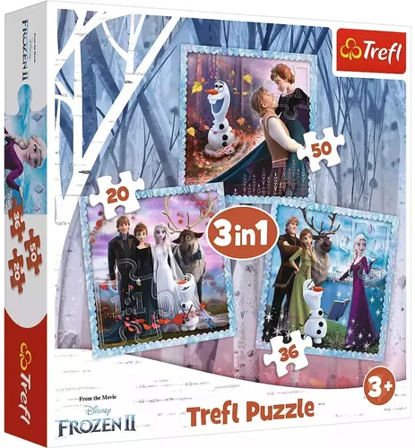 Trefl 916 34853 EA 3 in 1 Frozen - Klassisches Puzzle Set, langlebig und flexibel gestaltbar aus hochwertigem Material