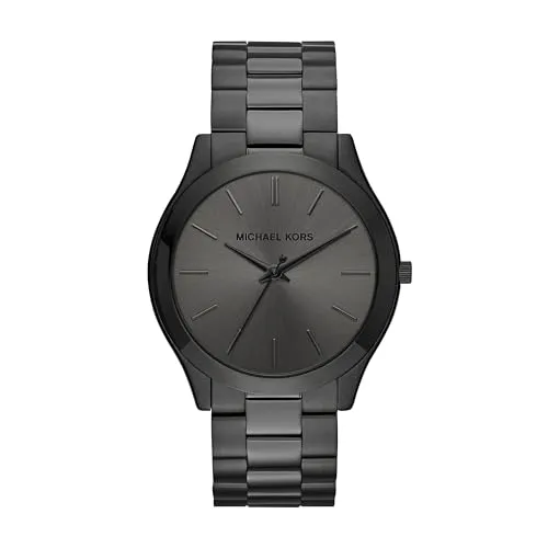 MICHAEL KORS Quarzuhr SLIM RUNWAY MK8507 - Elegante Herrenuhr mit schwarzer Ionenplattierung, perfekt für jedes Outfit. Das stilvolle Sunray-Zifferblatt und das Edelstahlarmband machen sie zum idealen Accessoire.