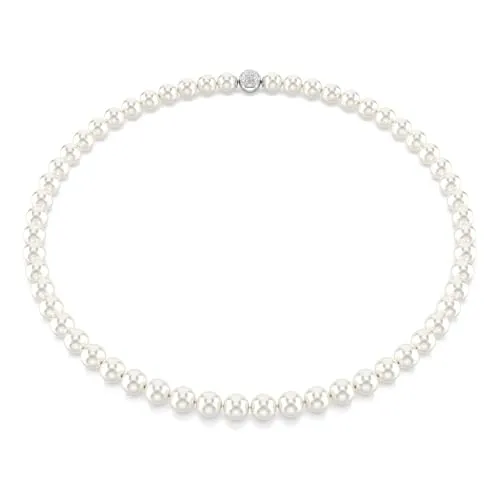 Swarovski Matrix Halskette mit Kristallperlen, Weiß - Elegante Halskette mit strahlenden weißen Swarovski Kristallperlen. Ein zeitloses Schmuckstück, ideal für jeden Anlass. Perfekt kombinierbar mit Armbändern oder Ohrringen.