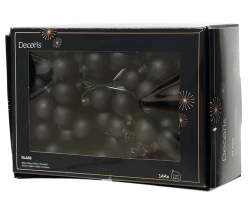 Kaemingk Weihnachtsbaumkugel, Weihnachtskugeln am Draht 2cm Glas 144 Stück - Schwarz matt