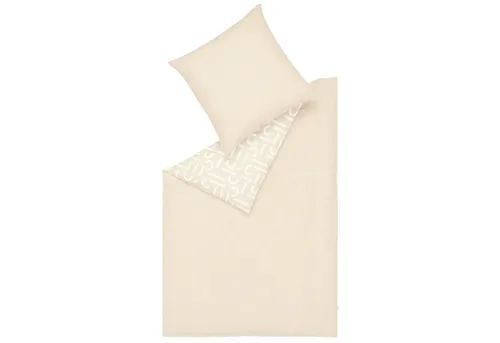 ESPRIT Winter Bettwäsche FLANELL Beige 155 x 220 cm - Bettwäschen aus 100 % Baumwolle, kuschelig und wärmend für kalte Nächte. Mit praktischem Reißverschluss und feiner Logostickerei – für eleganten Komfort im Schlafzimmer.