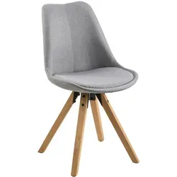 Carryhome Stuhl Grau - Skandinavisches Design aus Kautschukholz - Stühle für das Esszimmer, mit komfortablem Polyurethanschaumkern und minimalistischer Linienführung für ein modernes Ambiente.