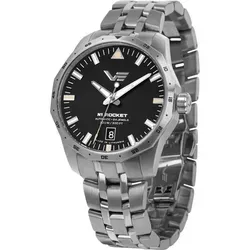 Vostok Europe NH35-125A747B Armbanduhr Automatik Rocket N1 Stahl/Schwarz 39 mm - Schwarz