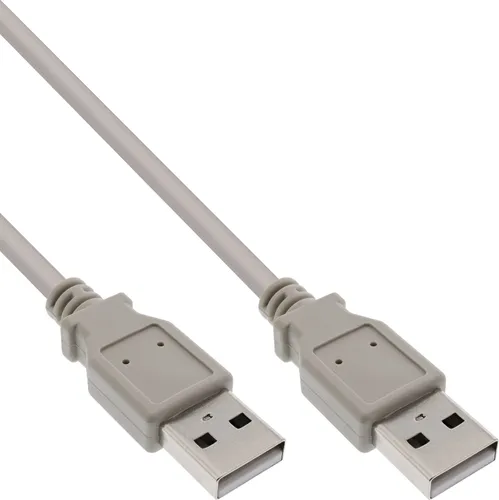 InLine USB 2.0 Kabel, A an A, beige, 3m, 3 m, USB A, USB A, Stecker/Stecker, 0,48 Gbit/s, Beige