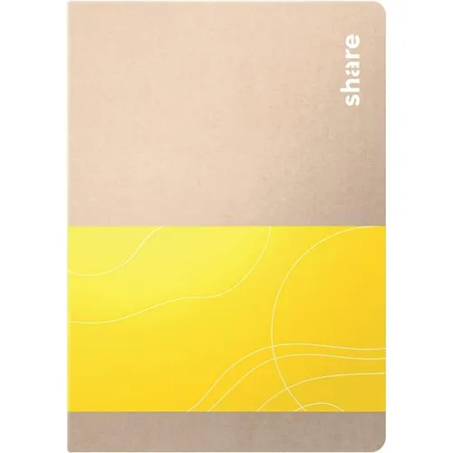 Produktbild share Notizheft DIN A6, 40 Blatt, 100 % recyceltem Papier, liniert, gelb