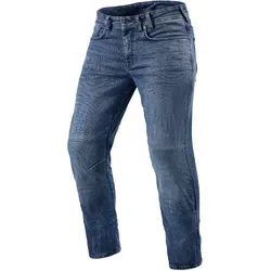 Revit Detroit 2 TF Motorrad Jeans, blau, Größe 30 34 für Männer - Robuste Motorrad Jeans aus 12.5oz Cordura® Denim mit PWR Protektorschicht und reflektierenden Elementen für optimale Sichtbarkeit im Straßenverkehr. Ideal für stilbewusste Biker.