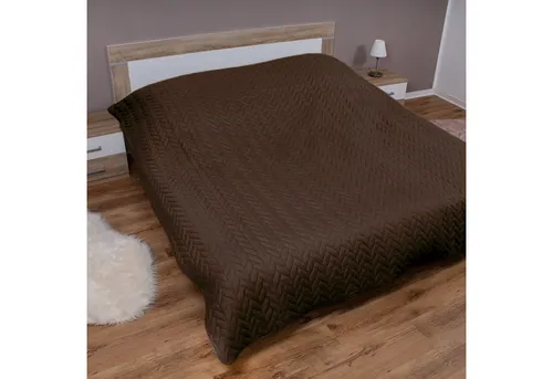 Bestlivings Tagesdecke Braun 220x240 cm - Bettdecken - Wendedecke aus 100% Polyester, maschinenwaschbar, multifunktional für ganzjährige Nutzung als Bett- oder Sofaüberwurf.