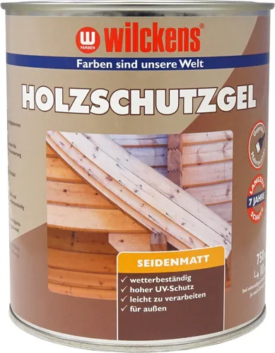 Wilckens Holzschutz-Gel für Außen, 750 ml, Teak - Hochwertiges Holzschutz-Gel für den Außenbereich. Betont die Maserung, bietet UV-Schutz und lässt sich leicht verarbeiten. Ergiebig für ca. 10 m² pro Anstrich, ideal für langlebige Holzpflege.