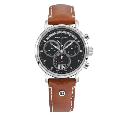 Bruno Söhnle 17-13143-841 Marcato Herren-Armbanduhr - Elegante Herren-Armbanduhr mit Quarzwerk und Saphirglas, 10 bar wasserdicht, perfektioniert durch ein hochwertiges Lederarmband und ein präzises Design.
