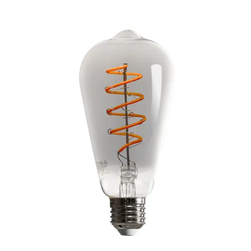 LED Spiral Filament ST64 Edison 5W E27 Rauchglas 100lm extra warm 1800K DIMMBAR