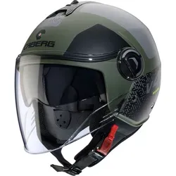 Caberg Riviera V4 X Alpha Jethelm - Matt Oliv/Grau/Schwarz - L - Motorradhelm mit innovativem Design, integrierter Sonnenblende und Bluetooth-Kompatibilität für sichere Kommunikation und Musikgenuss während der Fahrt.