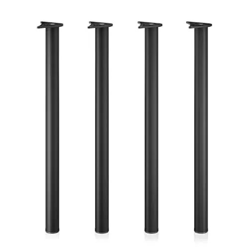 Edelstahl Tischbein 4er Set Schwarz - Verstellbare Möbelfüße für Stabilität - Möbelteile: 4er Set höhenverstellbare Edelstahlfüße in Schwarz, ideal für stabilen Tischbau mit max. Traglast von 200 kg.