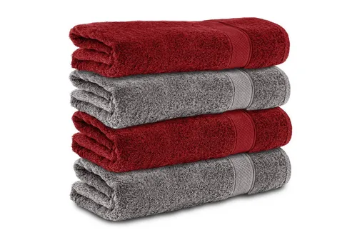 Komfortec Badetücher 100% Baumwolle, 470 g/m², 4-teilig von Komfortec