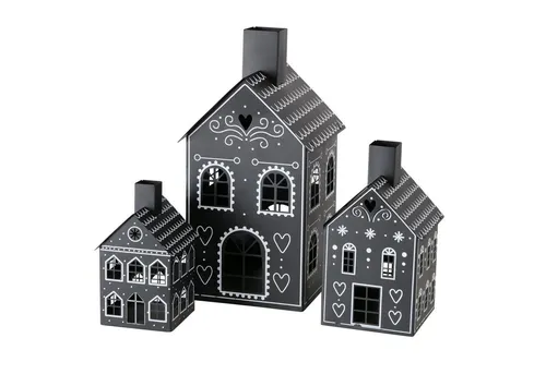 BOLTZE Kerzenlaterne Villagio (3er Set) in schwarz von BOLTZE