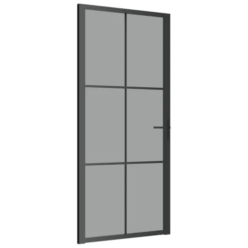 vidaXL Innentür 93x201,5 cm Schwarz ESG-Glas und Aluminium von vidaXL