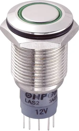 TRU Components 701870 LAS2GQF-11E/G/12V/N/P Vandalismusgeschützter Drucktaster 250 V/AC 3A 1 x Ein/(Ein) tastend Grün IP67 1St.