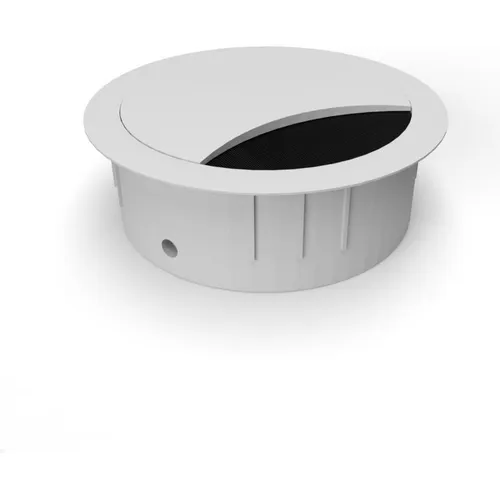 TecLines TKD001W Tisch Kabeldurchführung 60x21 mm, weiss (Kabeldurchlass) (TKD001W)