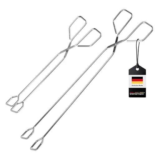bremermann Grillzange 2er Set aus Edelstahl // in 30 + 39,5 cm Länge // Bratenzange Küchenzange