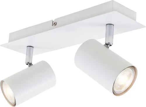 Briloner Deckenleuchte Spotleuchte Schwenkbar 2xGU10 40W - Moderne 2-flammige Deckenleuchte in elegantem Weiß, schwenkbare Spots für individuelle Lichtgestaltung. Ideal für Wohnzimmer oder Schlafzimmer, Schutzart IP20 für den Innenbereich.