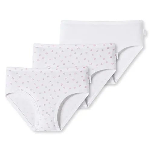 Schiesser Mädchen 3 Pack Slips Feinripp - Funktionsunterwäsche aus 100% Organic Bio Baumwolle, im praktischen Dreierpack mit bequemer Feinripp-Qualität und stylischen Designs für höchsten Tragekomfort.