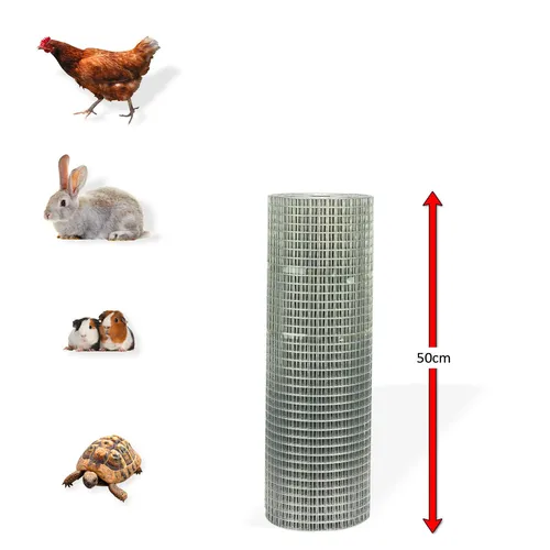 Drahtgeflecht Drahtgitter Maschendrahtzaun Hasendraht Zaun 4eck 0,5x10 m verz.