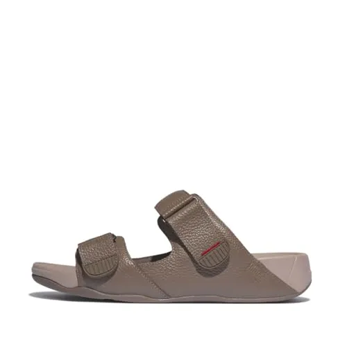 Fitflop Herren Gogh Moc Slide in Leather - Komfortable Schiebe-Sandalen - Wanderschuhe mit innovativer Microwobbleboard-Technologie für maximalen Komfort und reduzierte Muskelaktivität – ideal für lange Wanderungen.
