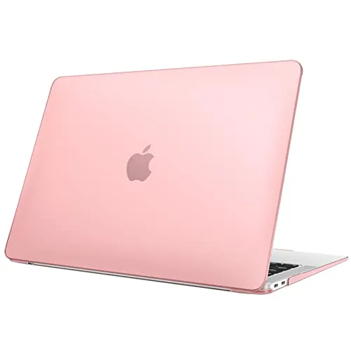 Fintie Hülle kompatibel mit MacBook Air 13 (2018-2020 Version) A2337(M1)/A2179/A1932, Ultradünne Hartschale Schutzhülle Snap Case, Rosa(Matt)