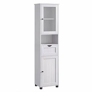 VASAGLE Badezimmerschrank mit Glastür