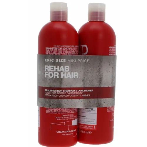 Tigi Bed Head Resurrection Tween Duo - Shampoo und Conditioner für stark geschädigtes Haar, bietet langanhaltende Regeneration und Mega-Feuchtigkeit. Ideal für chemisch behandeltes und hitzegeschädigtes Haar.