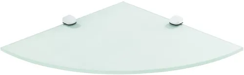 ib style Wandregal Glasregal Viertelkreis 8mm - 25 x 25 cm - satiniert + Clip CUCALE Weiß, Glasboden aus ESG-Sicherheitsglas - Wandregal