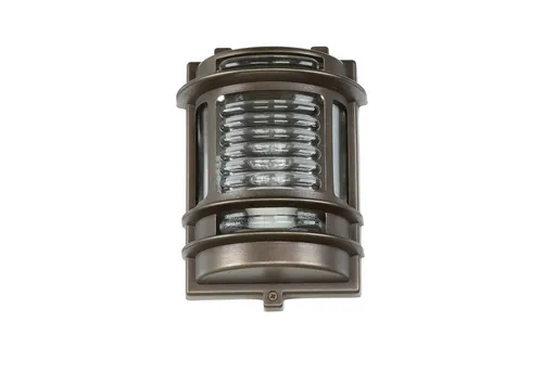 Licht-Erlebnisse Wandlampe Außen Messing Glas massiv rostfrei - Maritime Außenwandlampe aus massivem Messing für stilvolle Beleuchtung im Eingangsbereich, wetterfest und rostfrei (IP64), ideal für Garten und Balkon.