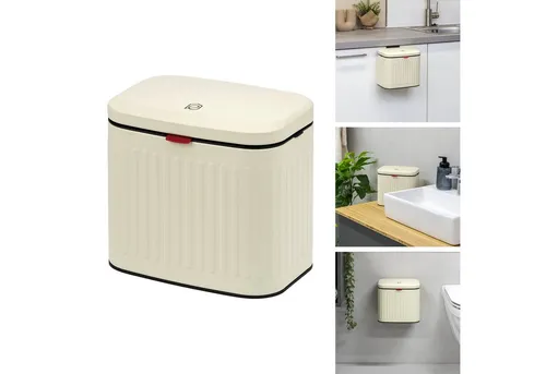 eluno Abfalleimer 4L - Vielseitiger Küchenmülleimer mit Schiebedeckel - Haushaltszubehör mit schickem Design und flexibler Positionierung: Hängend, stehend oder geklebt - ideal für Küche und Bad!