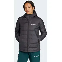 adidas Terrex Multi Light Down Climawarm Hooded Jacket black (095A) XS - Funktionsjacke für Damen, ideal zum Wandern, mit innovativer Daunen-Synthetik-Isolierung für optimale Wärme und Komfort, wasserabweisend und umweltfreundlich aus 100% recyceltem Polyester.