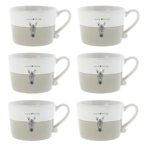 Bastion Collections Tasse Beige Titan mit Zebra-Motiv von Bastion Collections