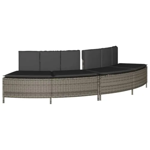 vidaXL Whirlpool Bänke 2 STK. - Gartenbank mit Rückenlehne und Auflagen, langlebiges Poly Rattan, pflegeleicht und witterungsbeständig