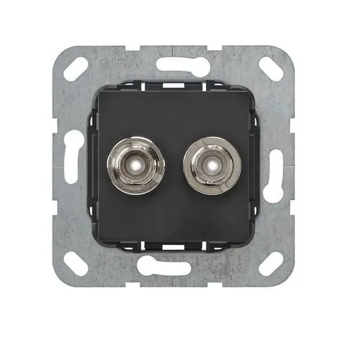 Gira Einsatz BNC 2fach Crimpanschluss (schwarz, matt) in schwarz von Gira BNC Kommunikationstechnik