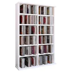 VCM Holz CD DVD Stand Regal Ronul Weiß