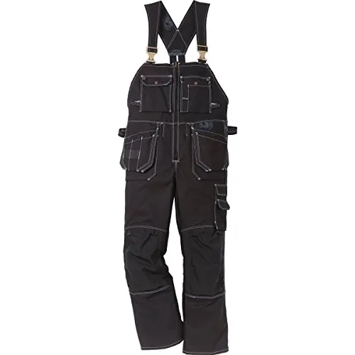 Fristad Kansas Bib'n'brace 51 FAS - Hochwertige Arbeitskleidung in Schwarz - Arbeitshosen, entwickelt für Profis mit funktionalem Design, bieten hohe Sichtbarkeit und Schutz vor Flammen und Lichtbogen.