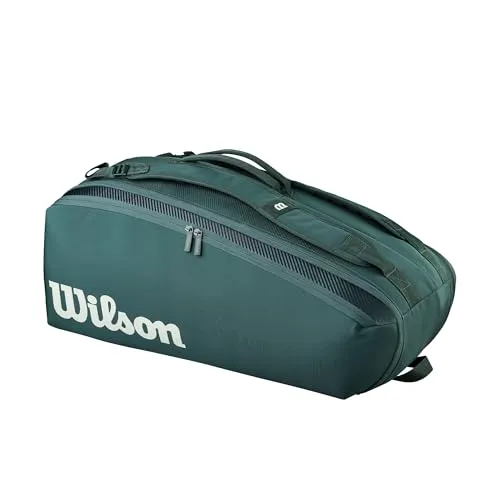 Wilson Tennistasche BLADE V10 9PK RACKET BAG Green - Geräumige Tennistasche für bis zu 9 Schläger, mit praktischem Tragesystem und stylischem Design in Grün.