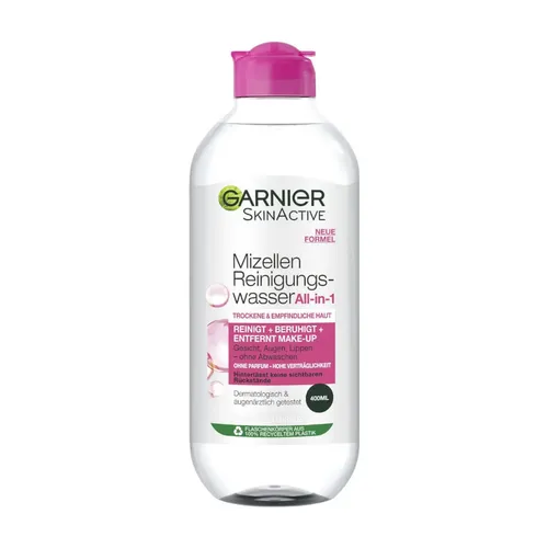 Garnier SkinActive Mizellen Reinigungswasser All-in-1 für empfindliche Haut, 400 ml