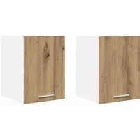 vidaXL Hängeschrank 2er Set Artisan-Eiche und Weiß 30x31x40 cm