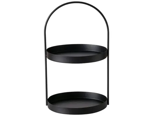 BOLTZE GRUPPE GmbH Etagere Joko - 2 Ebenen aus Eisen - Dekoschalen: Elegante Etagere Joko aus pulverbeschichtetem Eisen, ideal zum stilvollen Präsentieren Ihrer Schätze. Mit 2 Ebenen und robustem Design, perfekt für jeden Raum.