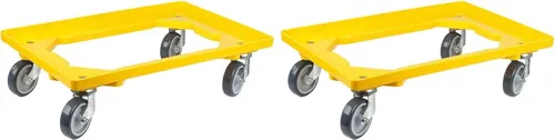 2X Proregal Transportroller mit Gummirädern in gelb von Proregal